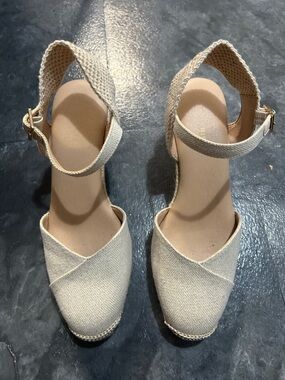 Alex Marie Cream Wedge Heel Sandals